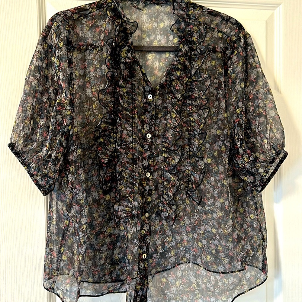 Zara XL ruffle blouse